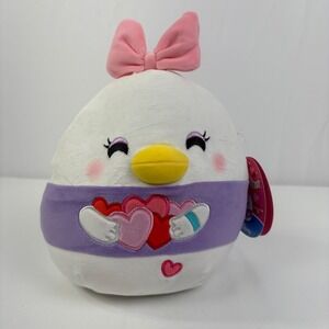 Disney Squishmallows 8 Inch Daisy Duck Valentine Hearts Plush White Purple 2026